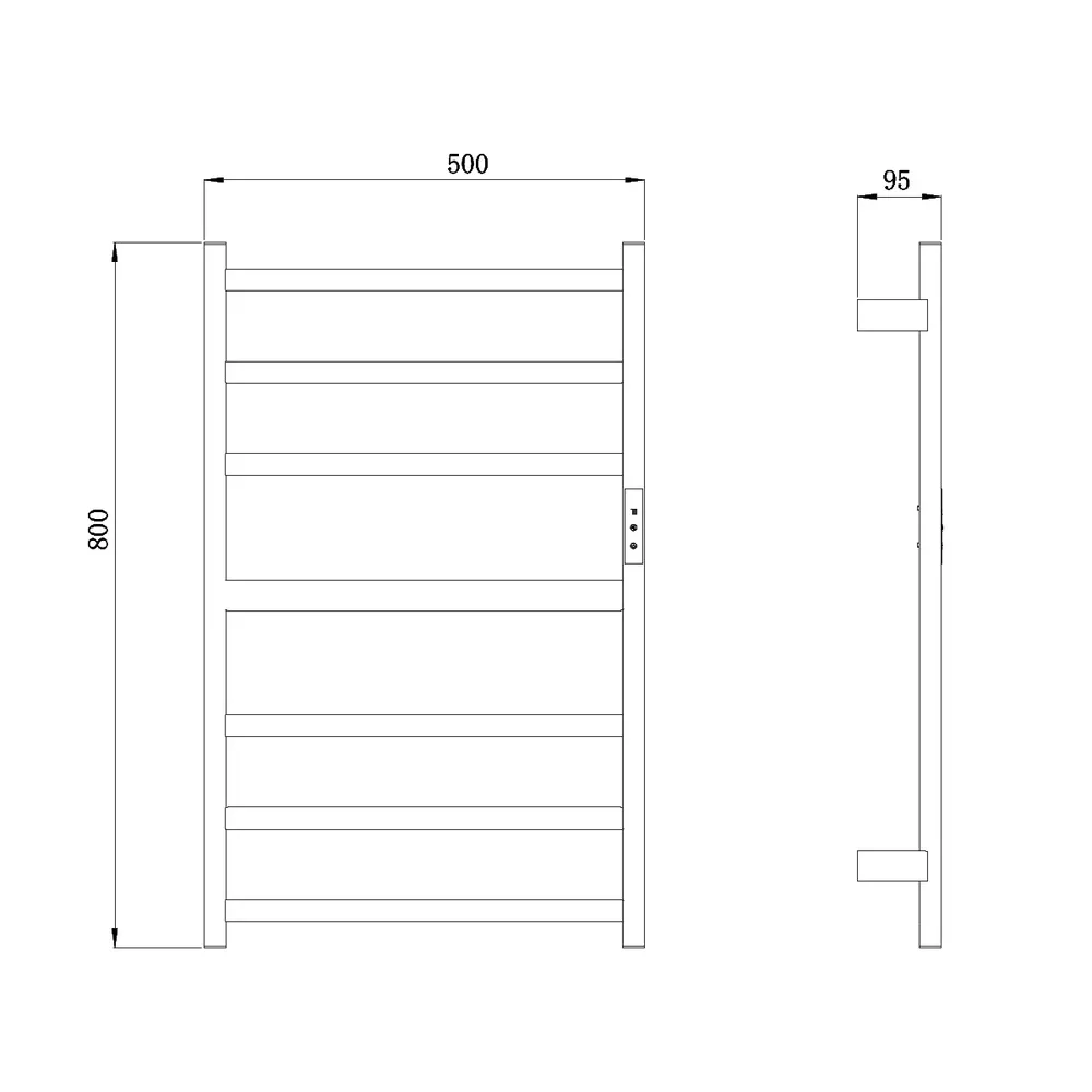 Полотенцесушитель электрический RAGLO R350.06.33 настенный сенсорный с терморегулятором, матовая медь