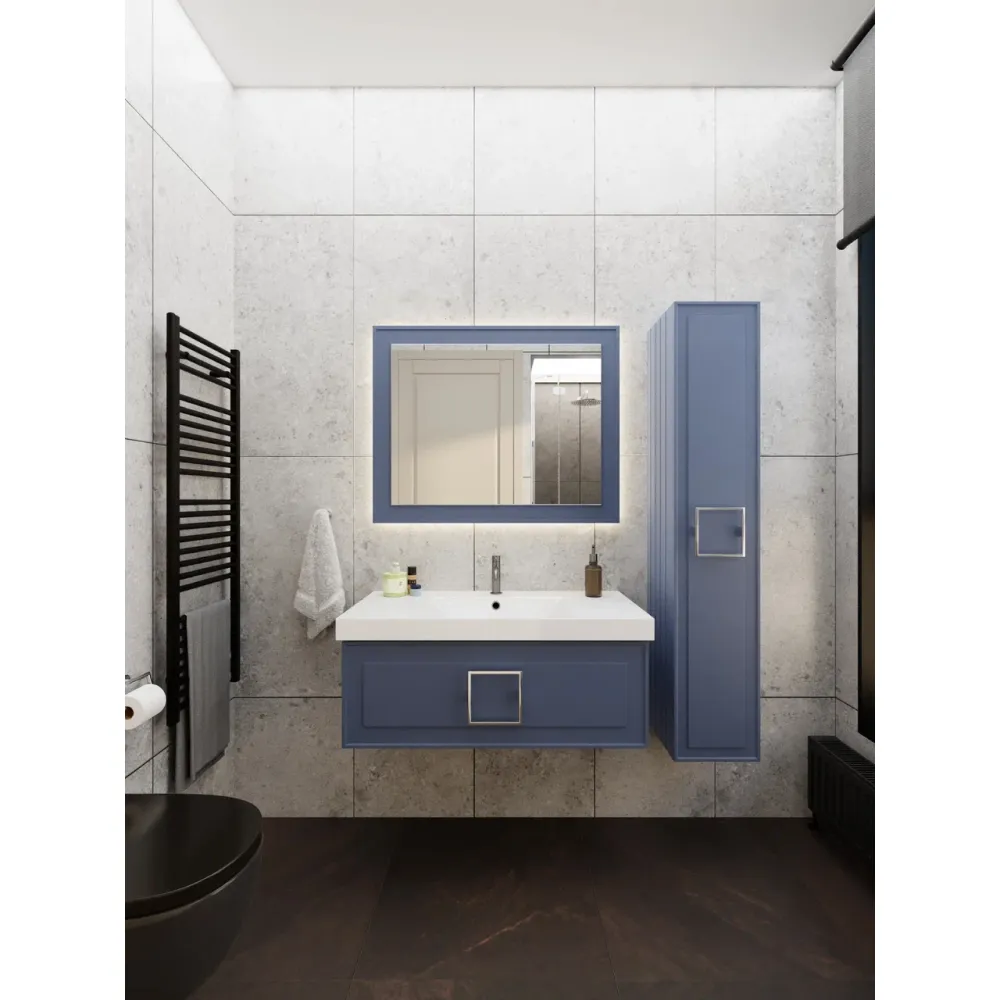 Тумба под раковину подвесная La Fenice Cubo FNC-01-CUB-BG-100, синяя