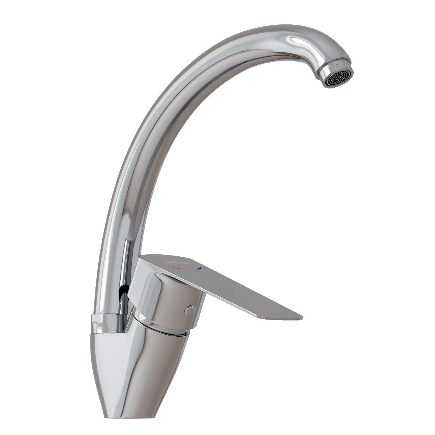 Смеситель для кухни 35k MIXLINE МЛ15-032(ML15-032)высокий излив б/отв боковая п/гайку (без подводки) (556658)