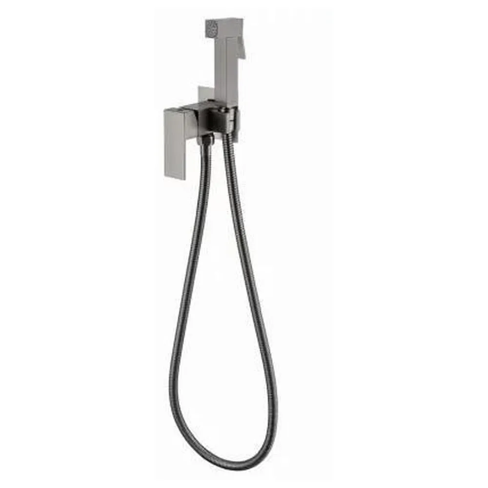 Гигиенический душ со смесителем встраиваемый Grocenberg GB002BG, графит