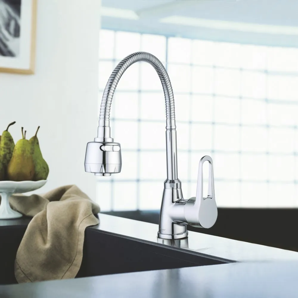 Смеситель для кухни с гибким изливом и режимом "душ" G.Lauf ZOP4-E045, хром