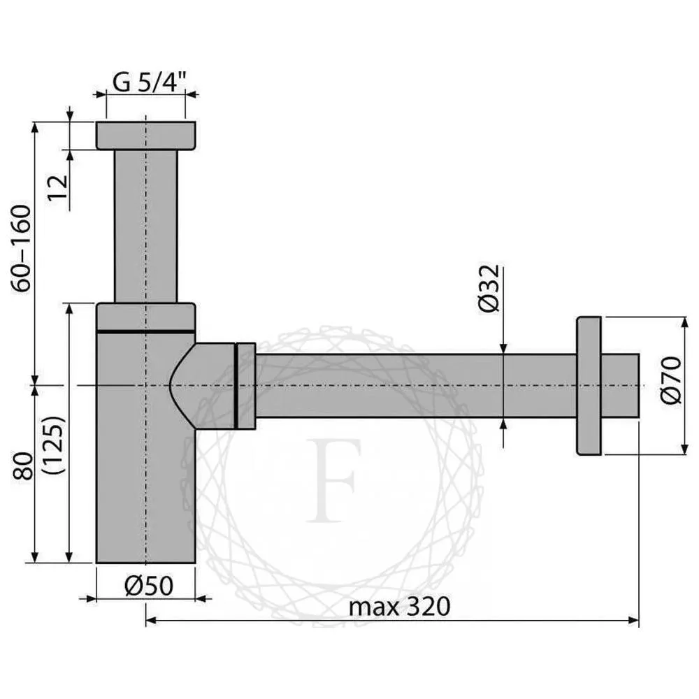 Сифон для раковины FILARETE FL70CR, хром