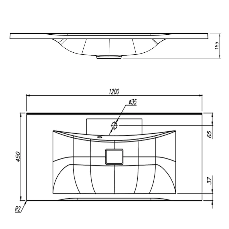 Раковина Florentina Прима 120 см 10.010.01200.307, серый шёлк