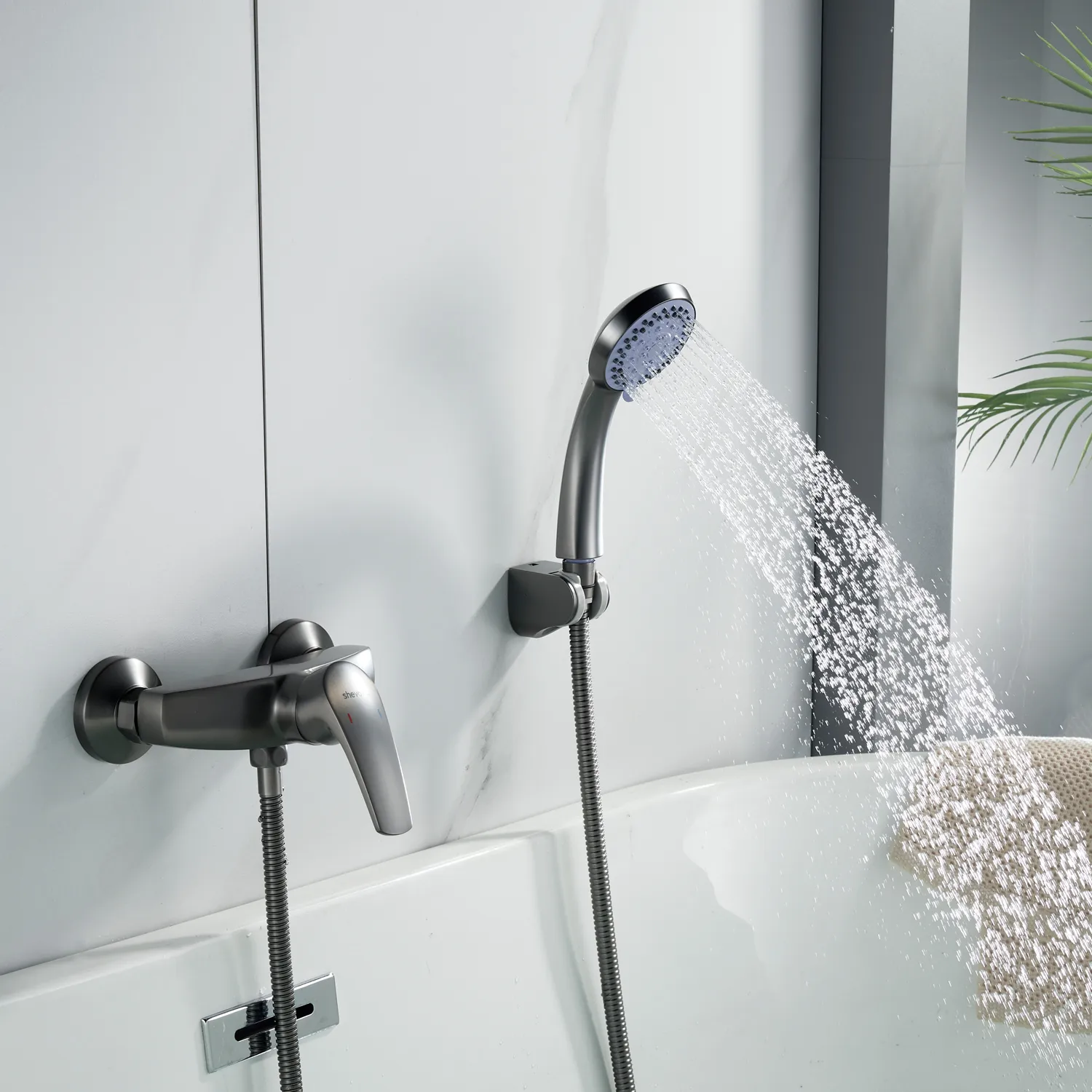 Смеситель для душа Shevanik S5016T, оружейная сталь