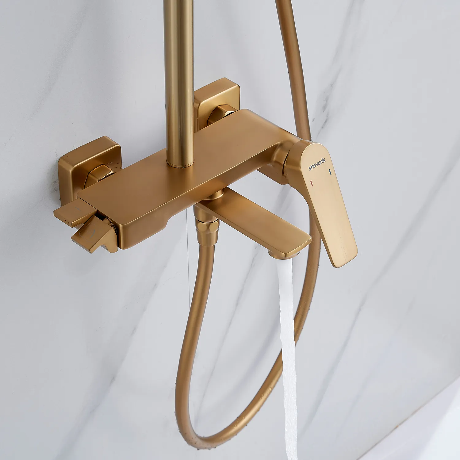 Душевая система Shevanik S4226G, золотой сатин
