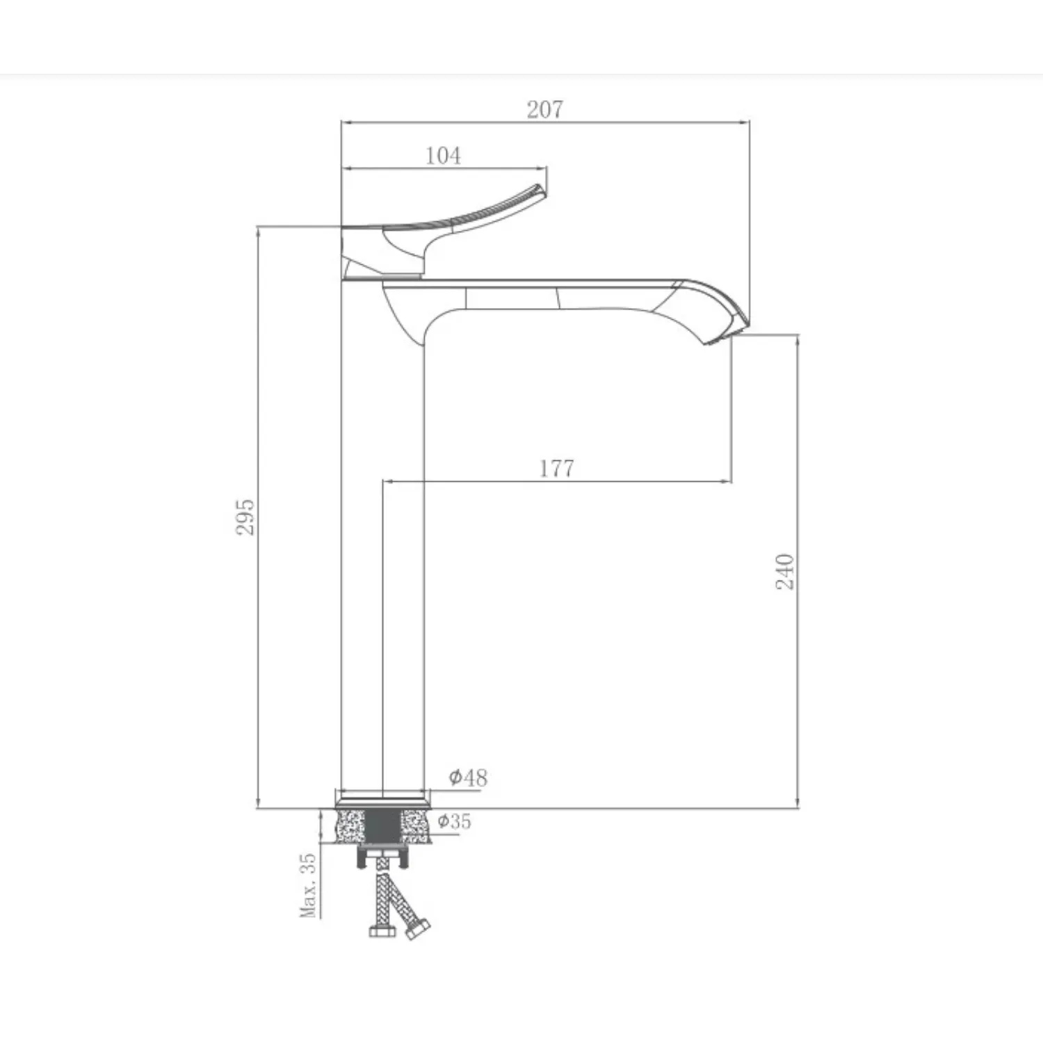 Смеситель для раковины HAIBA высокий (HB11553)