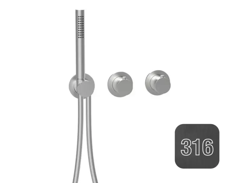 Смеситель для душа Almar 316 Stalnless Steel, на 2/3 потребителя, Absolute Black Brushed PVD (E180133.AB316)