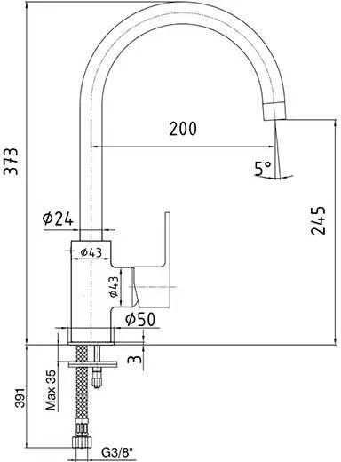 Смеситель для кухни E.C.A. Nita 102118080EX