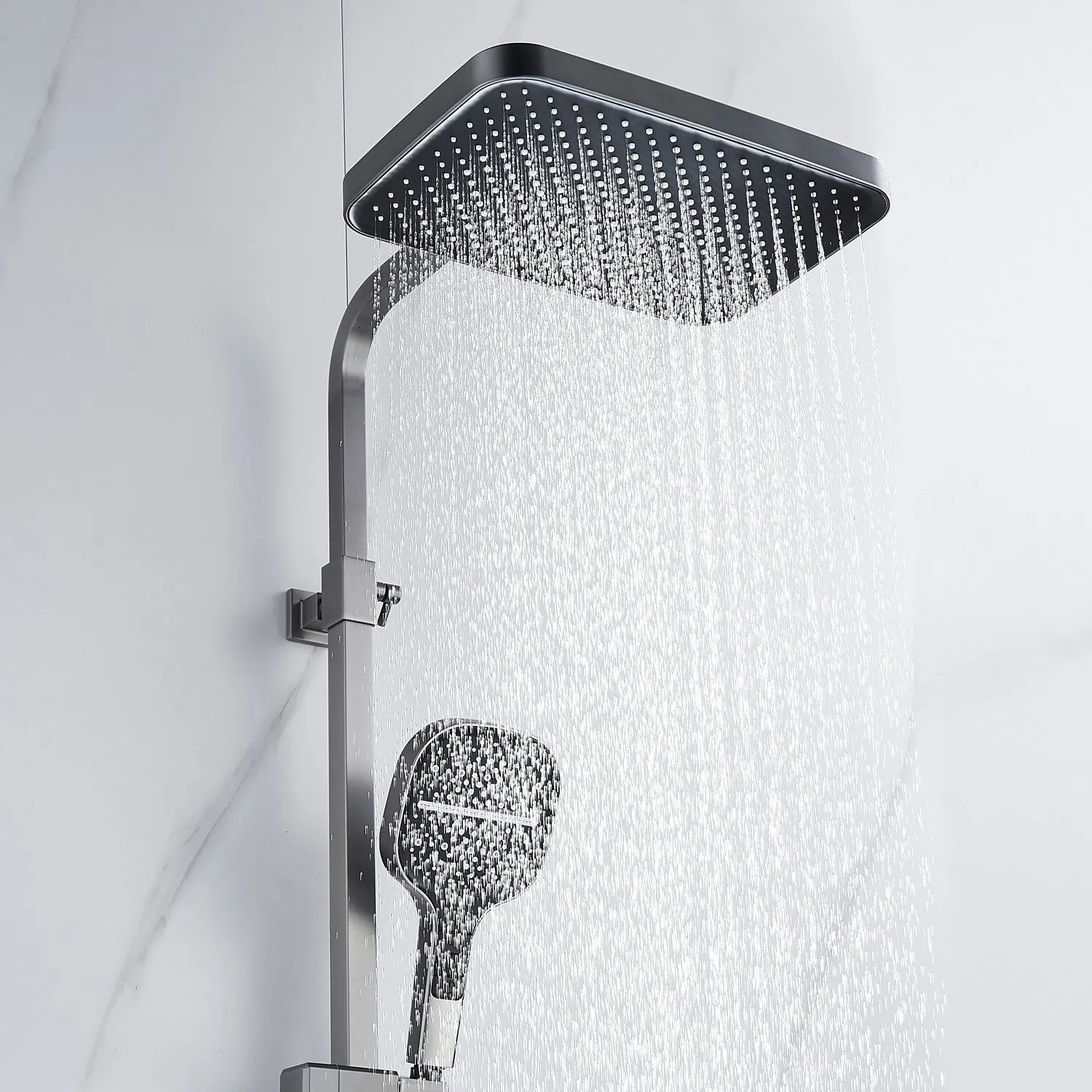 Душевая система Rose R1056T, оружейная сталь