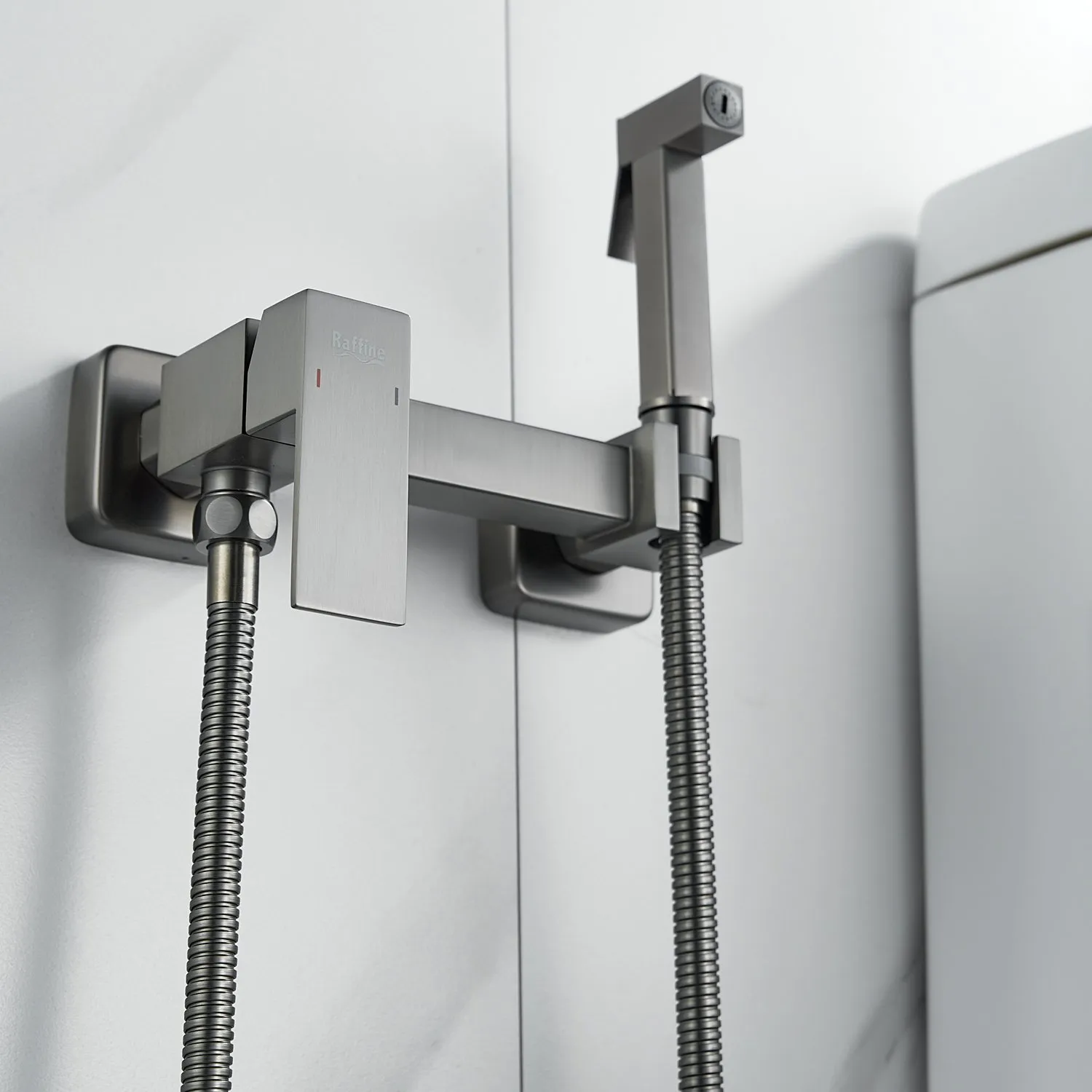 Гигиенический душ со смесителем Raffine F237T, оружейная сталь