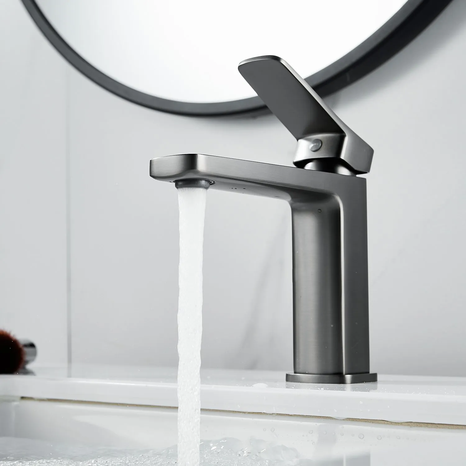 Смеситель для раковины Raffine F0199T, оружейная сталь