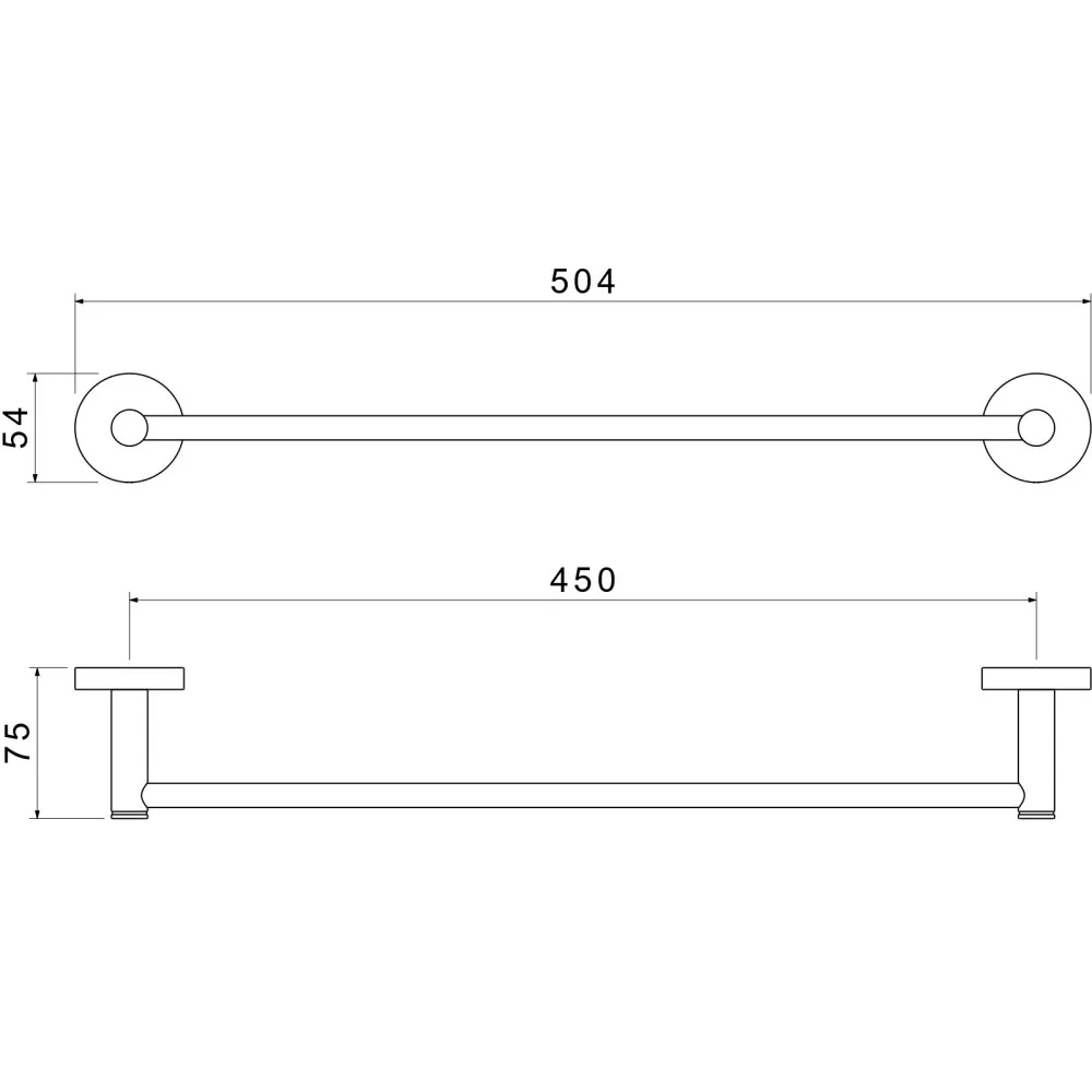 AQ4120BGM ЕВРОПА полотенцедержатель 450 мм, шлиф. черный хром