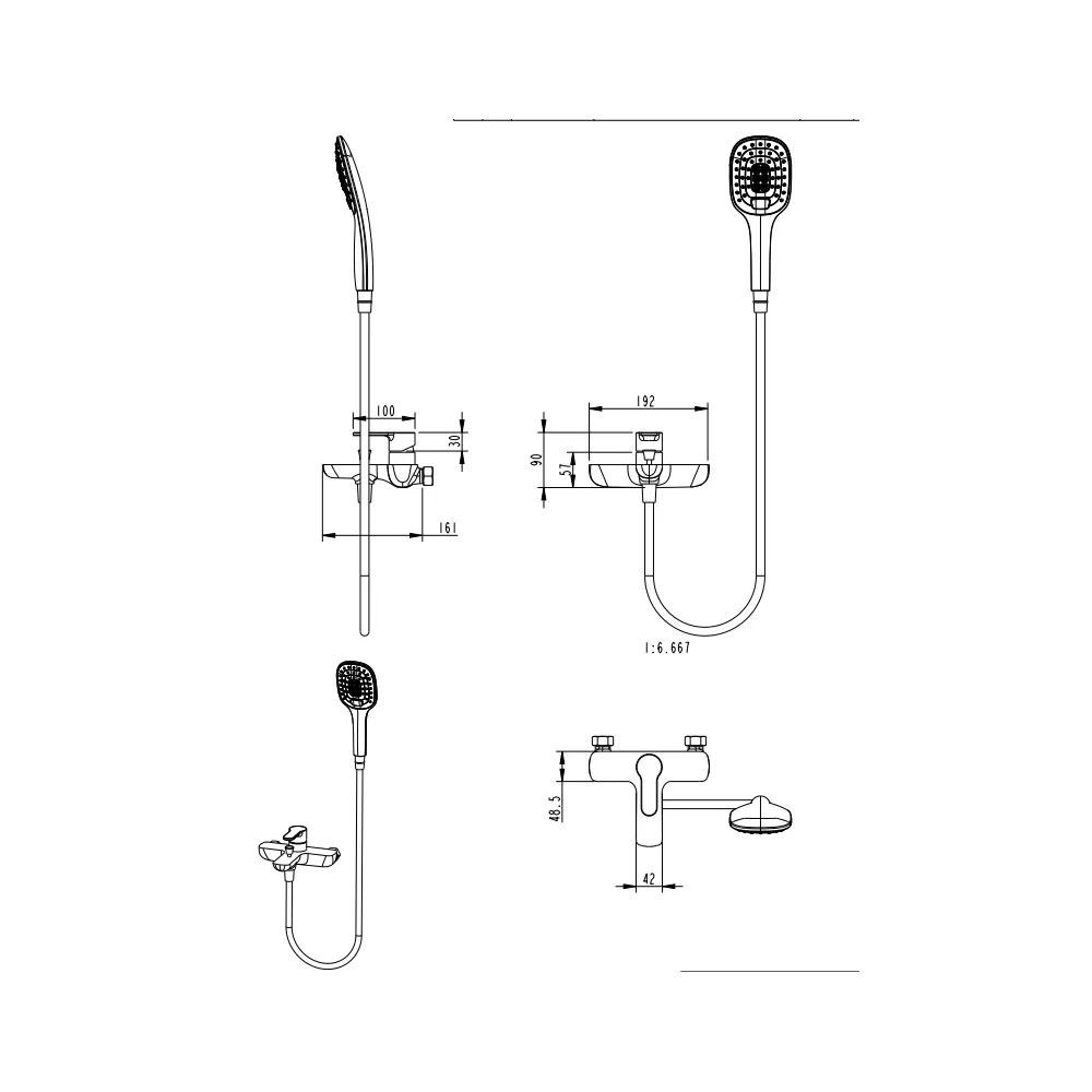 Смеситель для ванны Grocenberg GB8009WC, белый