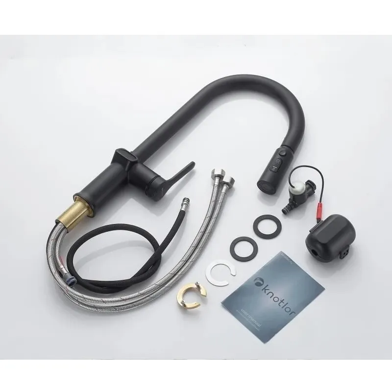 Смеситель для кухни с индикатором температуры Knotlor KN-100/BL, черный