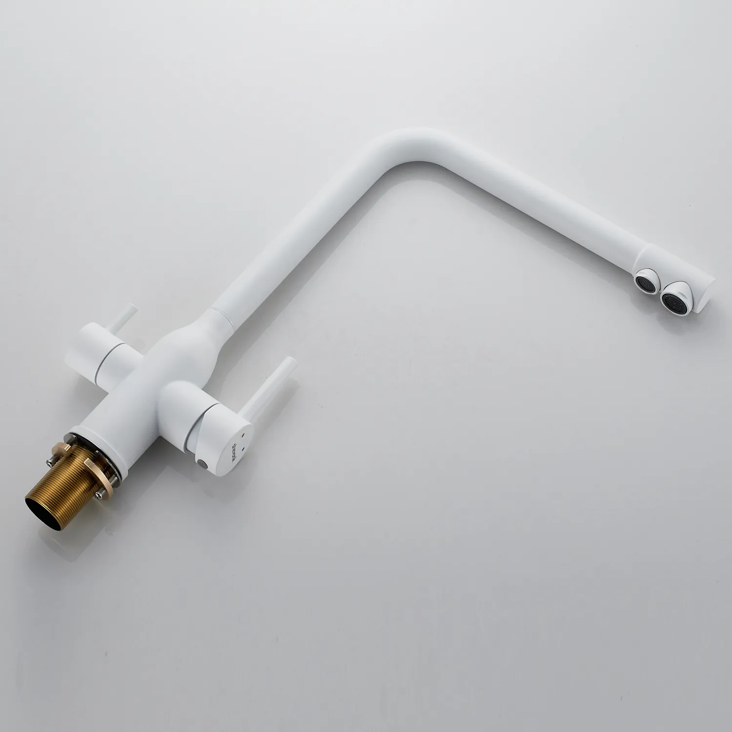 Смеситель для кухни с подключением фильтра Shevanik S248C, белый