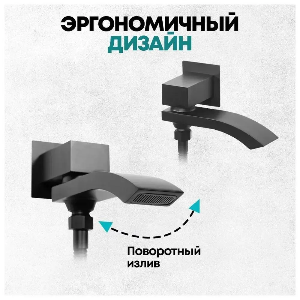 Душевая система встраиваемая Grocenberg GB5007BL, черный