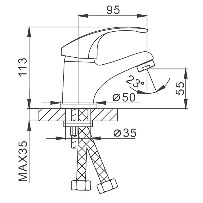 Смеситель для раковины Frap F1036, хром