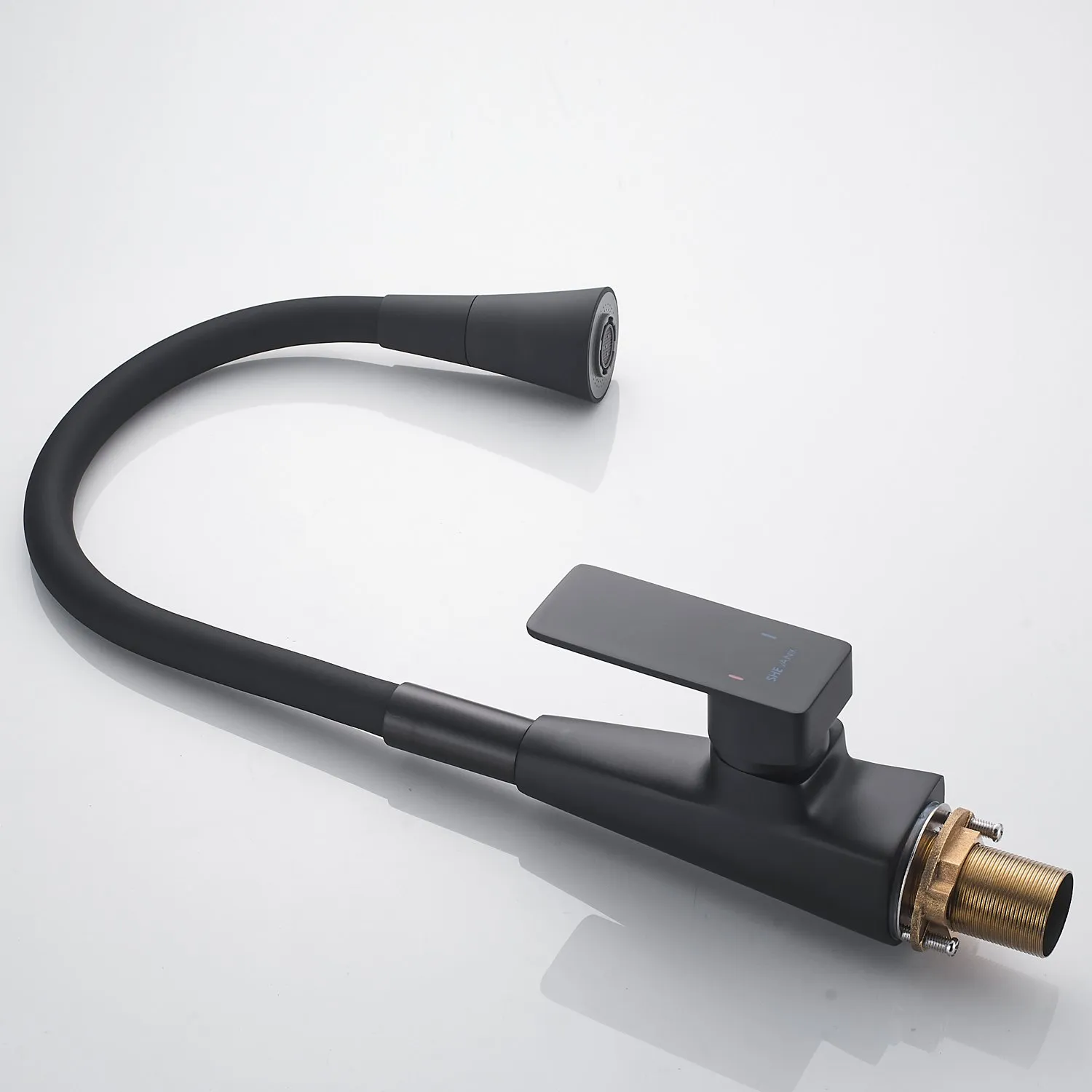 Смеситель для кухни с гибким изливом Shevanik S543H-3, черный