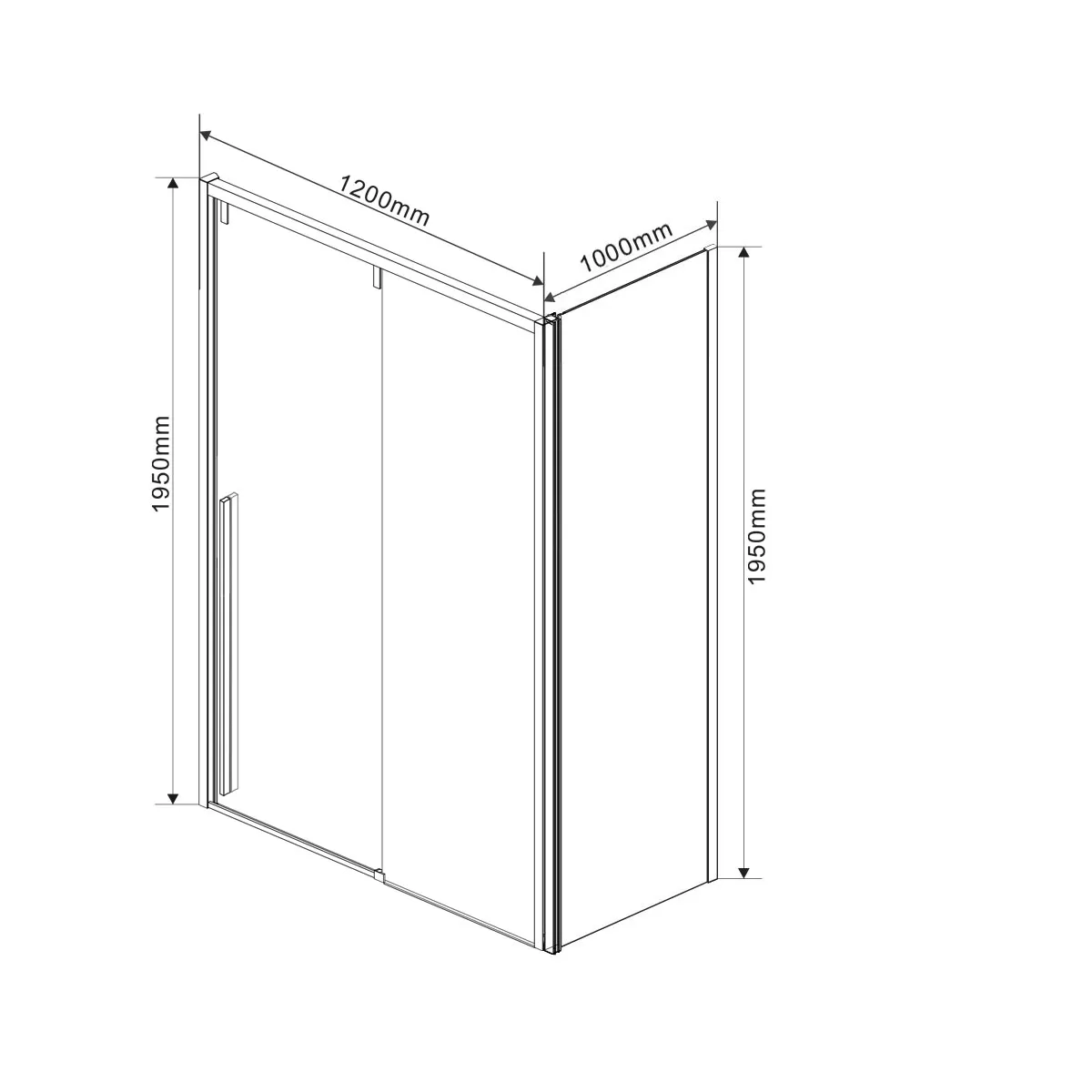 Душевой уголок Vincea Lugano (VSR-1L1012CLGM-1) 1200х1000 мм, вороненая сталь, стекло прозрачное