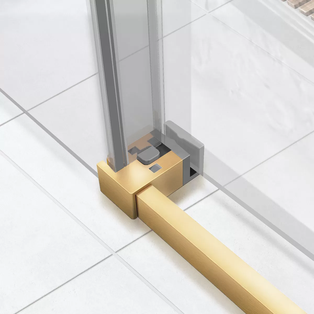 Душевая дверь Vincea Slim Soft (VDS-1SS110CLG) 1100х2000 мм, брашированное золото, стекло прозрачное