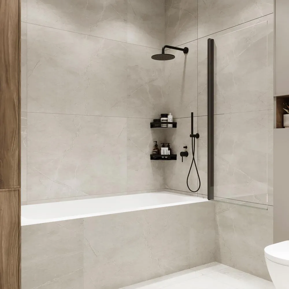 Шторка на ванну распашная Terminus Ното 150х70, черный