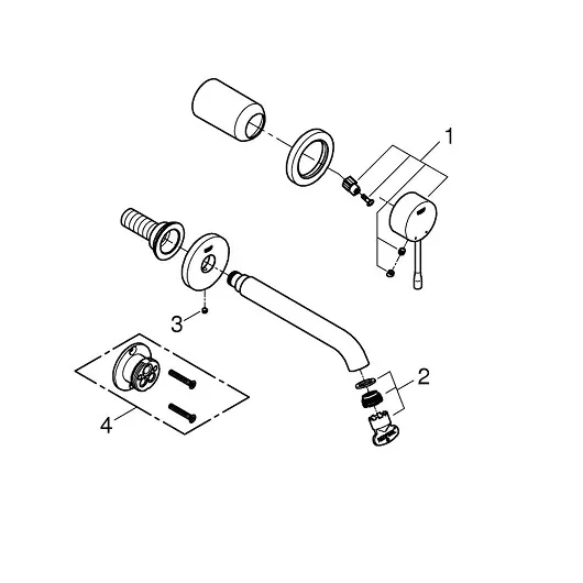 Смеситель для раковины GROHE Essence New настенный встраиваемый, хром (арт. 19408001)