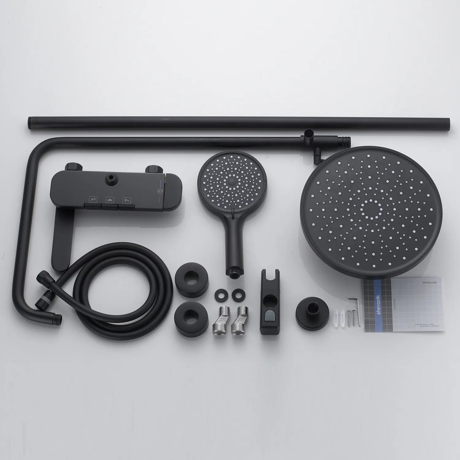 Душевая система Shevanik S4726H, черный