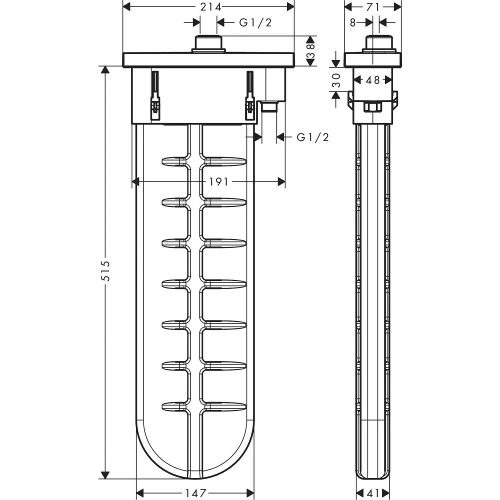 Скрытая часть смесителя Hansgrohe sBox 28020000, хром