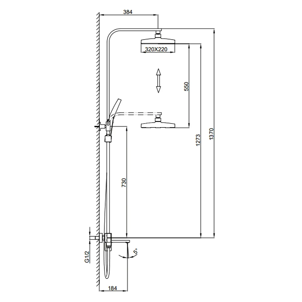 Душевая система FRAP F2490, хром