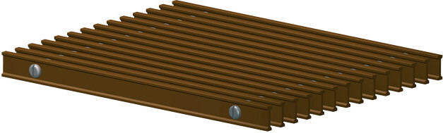 Решетка декоративная коричневая RAL 8017 Techno 200x1200 мм