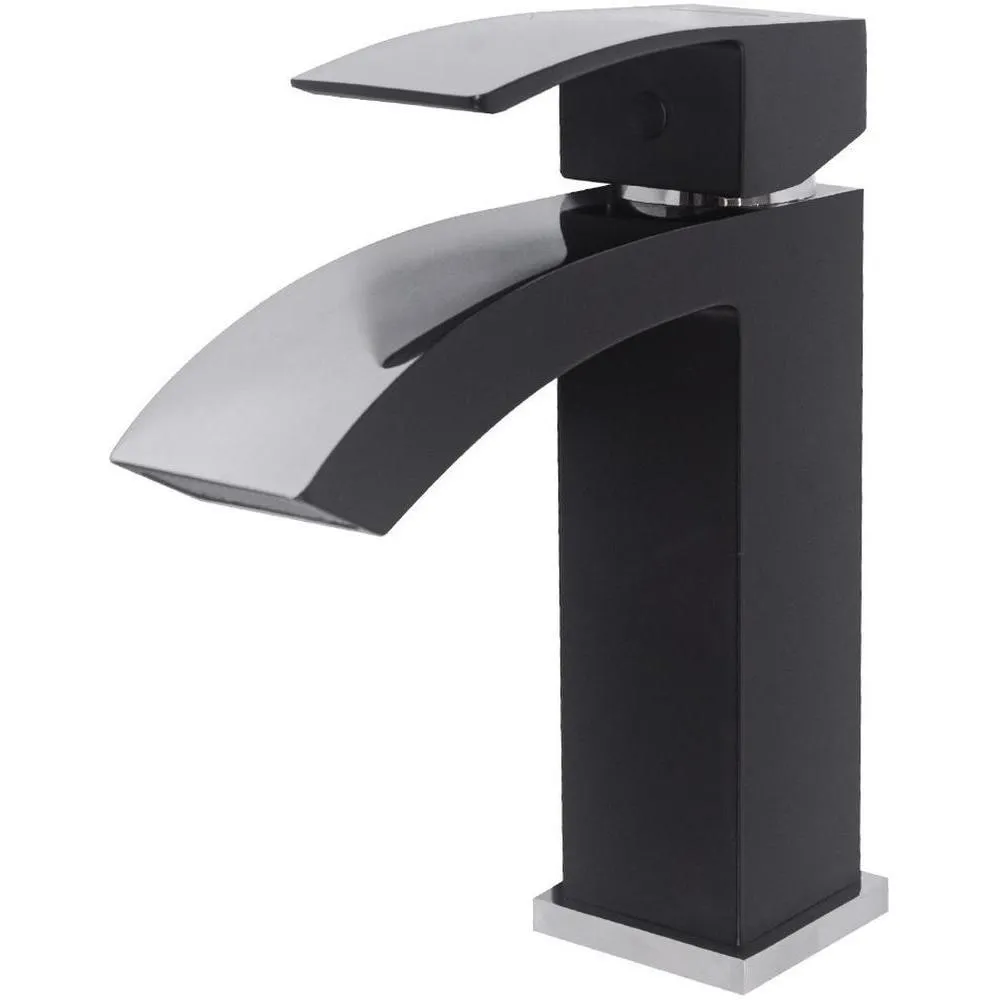 Смеситель для раковины Hansberge H1077BC, черный/хром