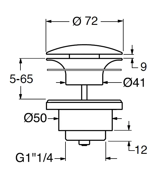 Донный клапан с открытым сливом GSI Spares для раковин без перелива, Agave matte (PVC04)