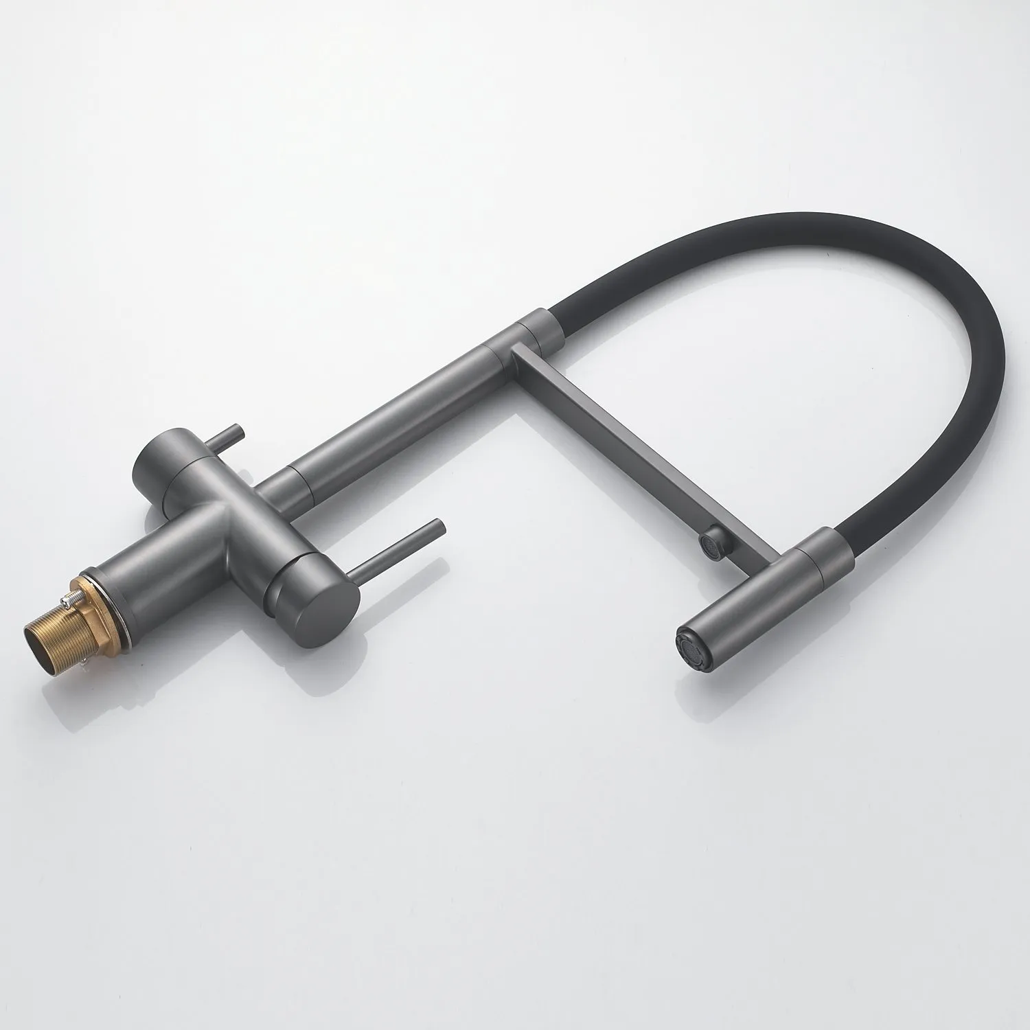 Смеситель для кухни с подключением фильтра Shevanik S178T, оружейная сталь