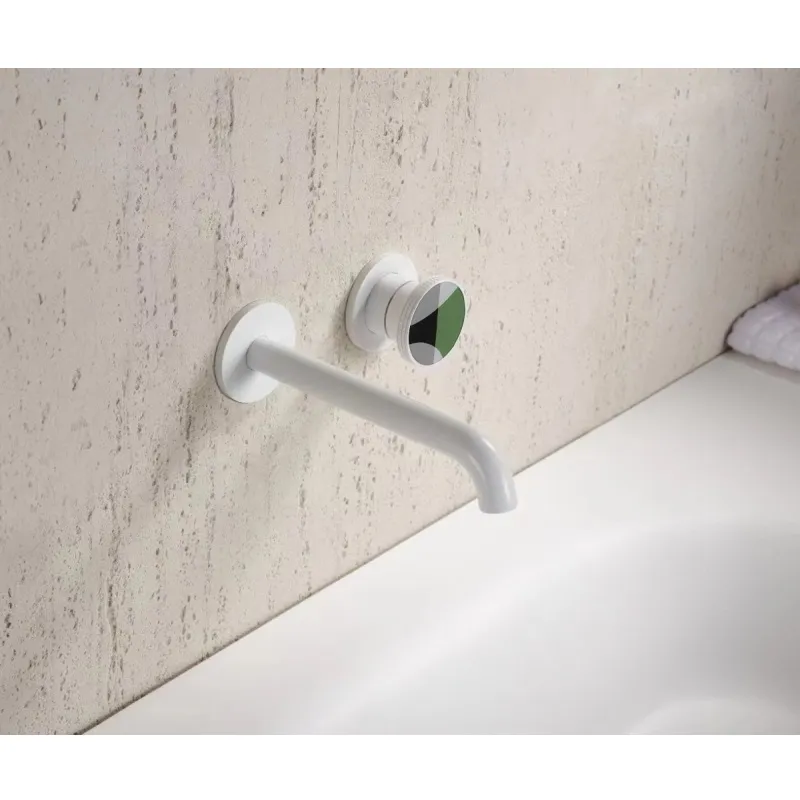 Смеситель для раковины встраиваемый Bronze de Luxe 9007W-G, белый/зеленый