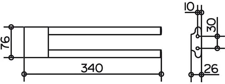 Полотенцедержатель двойной 340 мм Keuco Edition 400 11519010000