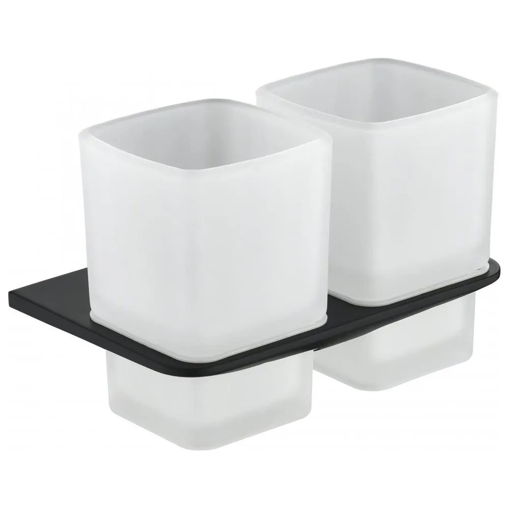 Стакан для ванной комнаты двойной Grocenberg AC0056BL, черный