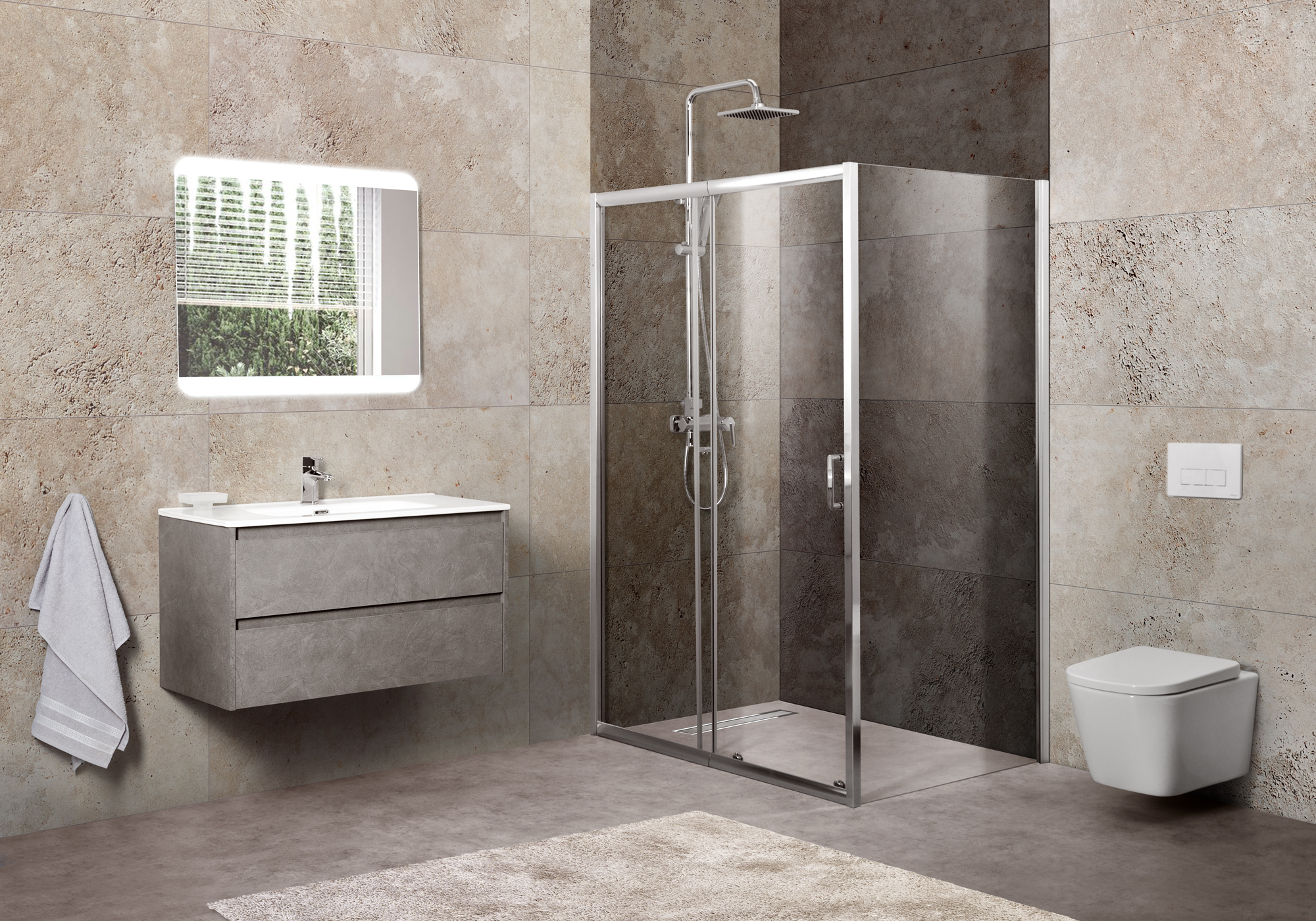 Душевой уголок BelBagno Unique 120x80x190 см, прямоугольный, хром (UNIQUE-AH-1-120/135-80-C-Cr)