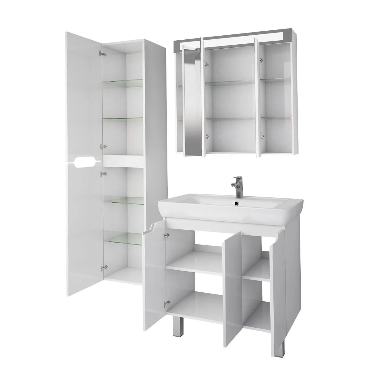 Тумба с раковиной подвесная Dreja Q Plus (D) 80 см, белый