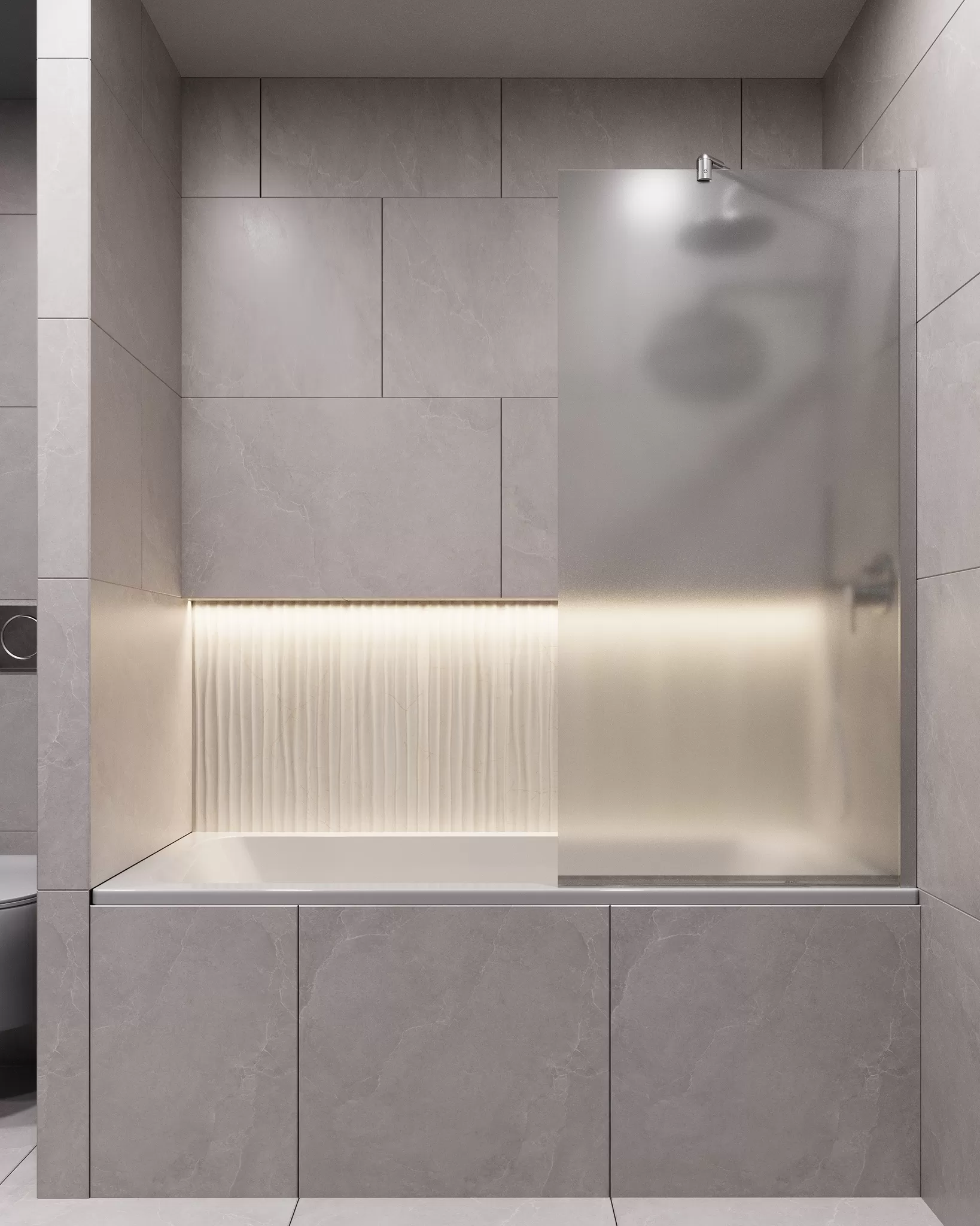 Шторка для ванны Timo TC-80/00F-8 в узком профиле 1400*800, стекло матовое 8 мм (T20)