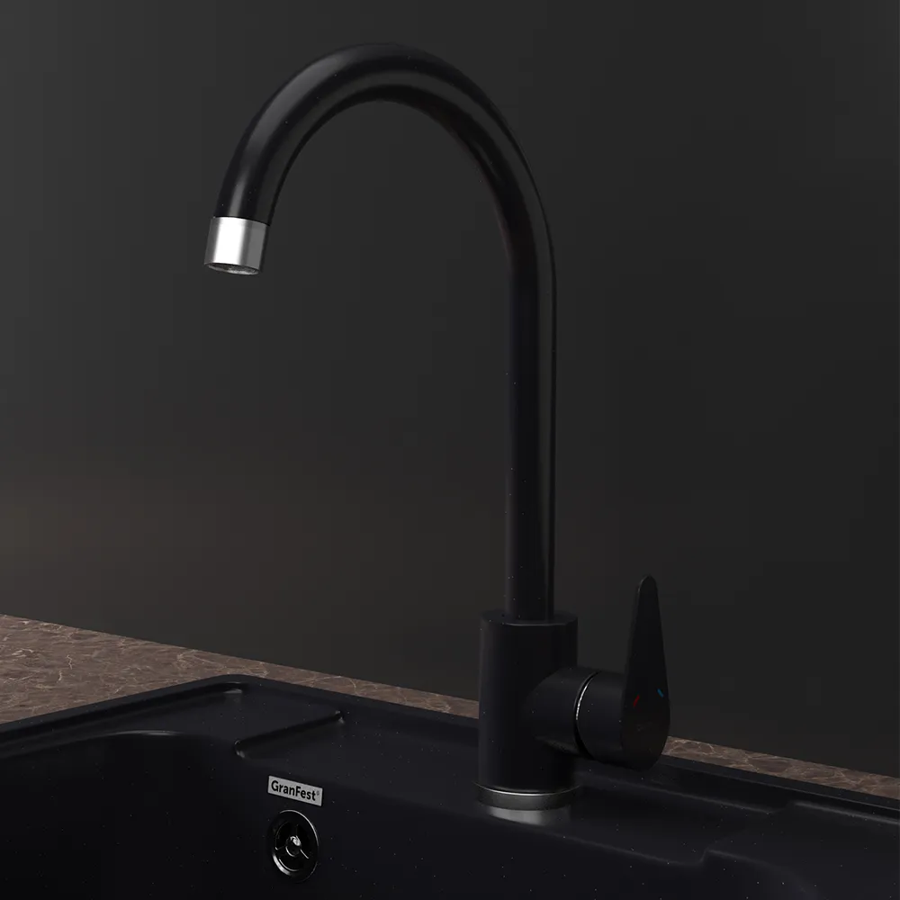 Смеситель для кухни GranFestGF-Z-5412, черный