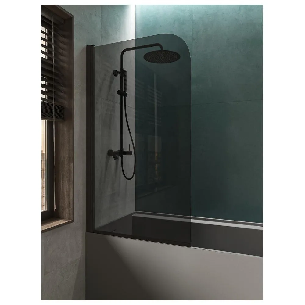 Шторка на ванну распашная Knotlor BS080TG0BL 140х80, черный