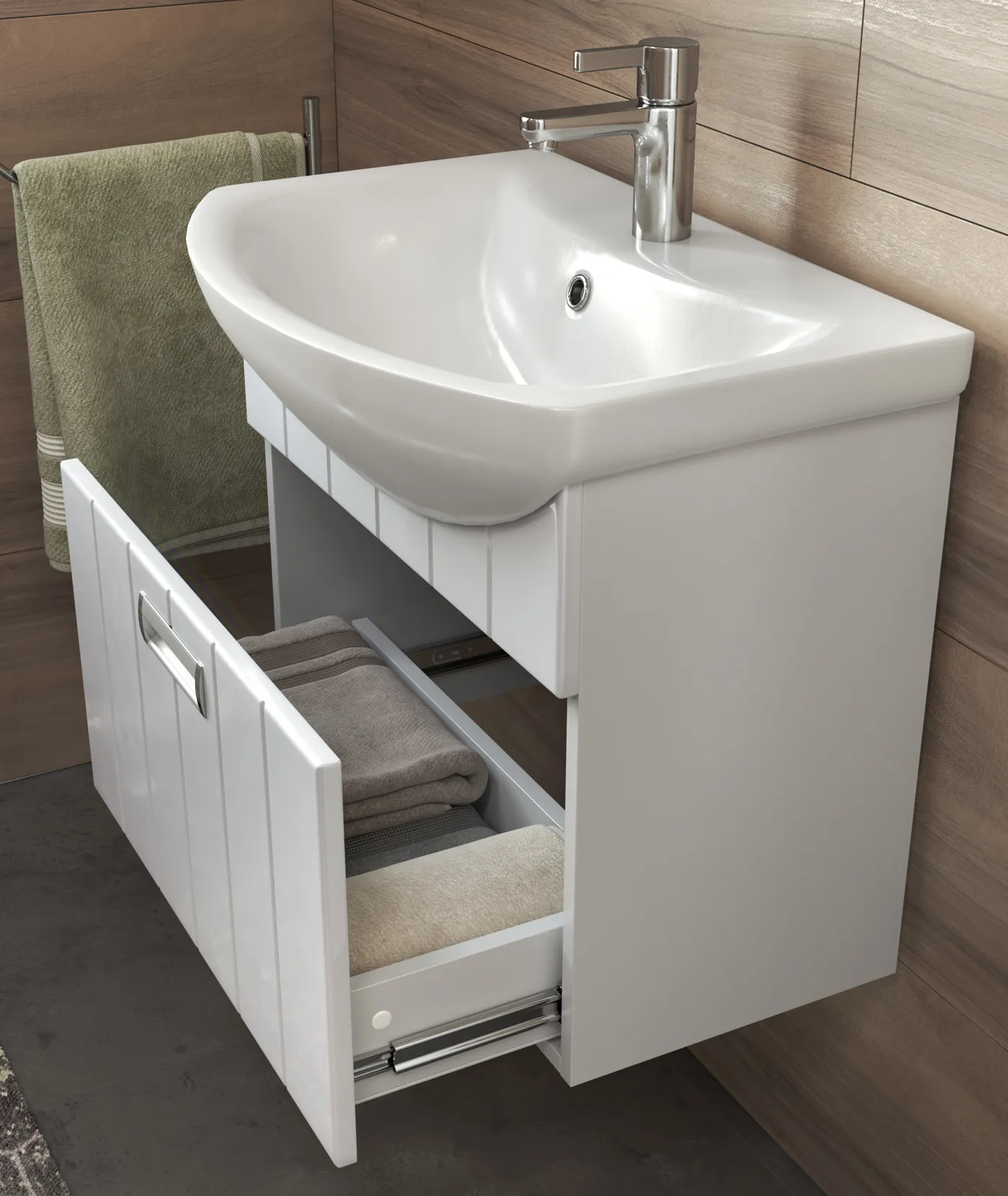 Тумба с раковиной подвесная VIGO Diana tp.DIA.BAL.60.1Y, 60 см