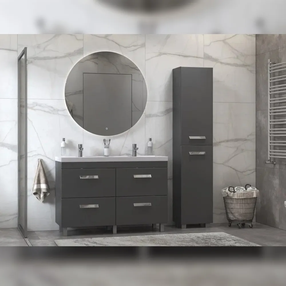 Тумба с раковиной напольная Velvex Orlando tn.ORL.CLA.120.4Y графит, 120 см