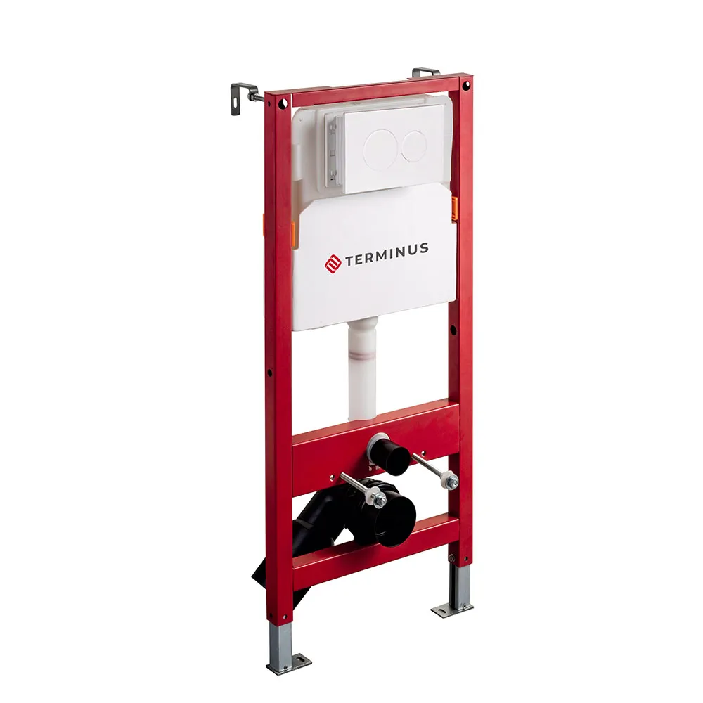 Пневматическая система инсталляции для подвесного унитаза 4 в 1 Terminus, с клавишей