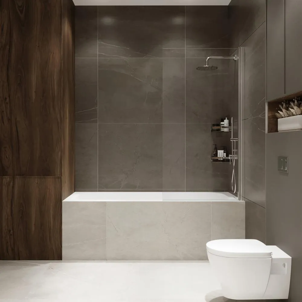 Шторка на ванну распашная Terminus Ното 150х70, хром