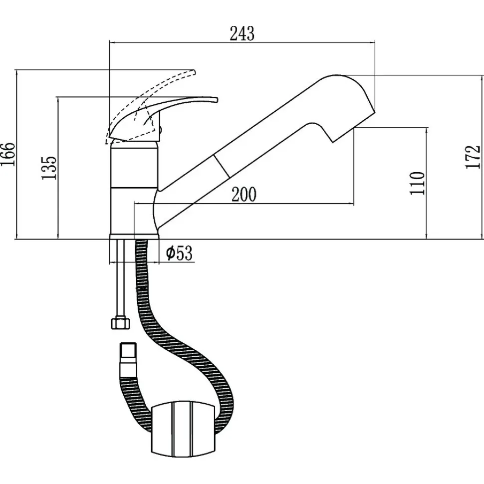 Смеситель для кухни с выдвижной лейкой Fmark FM6003, хром