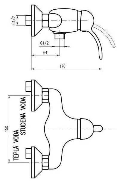 Смеситель для душа Rav Slezak Labe L581.5SM