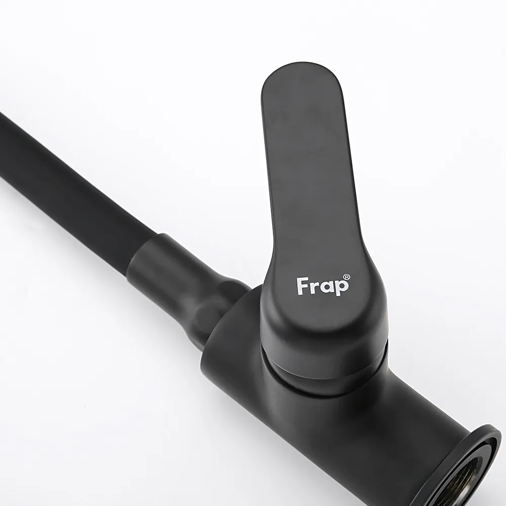 Смеситель для кухни с гибким изливом и режимом душ FRAP F4417-6, черный