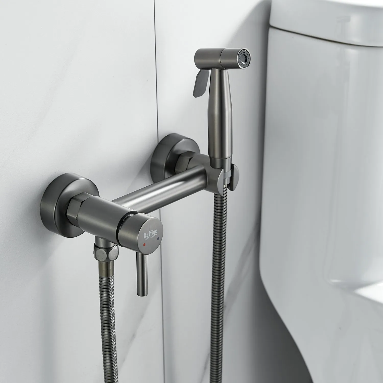 Гигиенический душ со смесителем Raffine F207T, оружейная сталь
