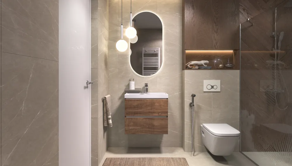 Тумба под раковину Velvex Mondi 600-0-2 (Madera Classica Slim) навесная акация темная (359 акация темная)